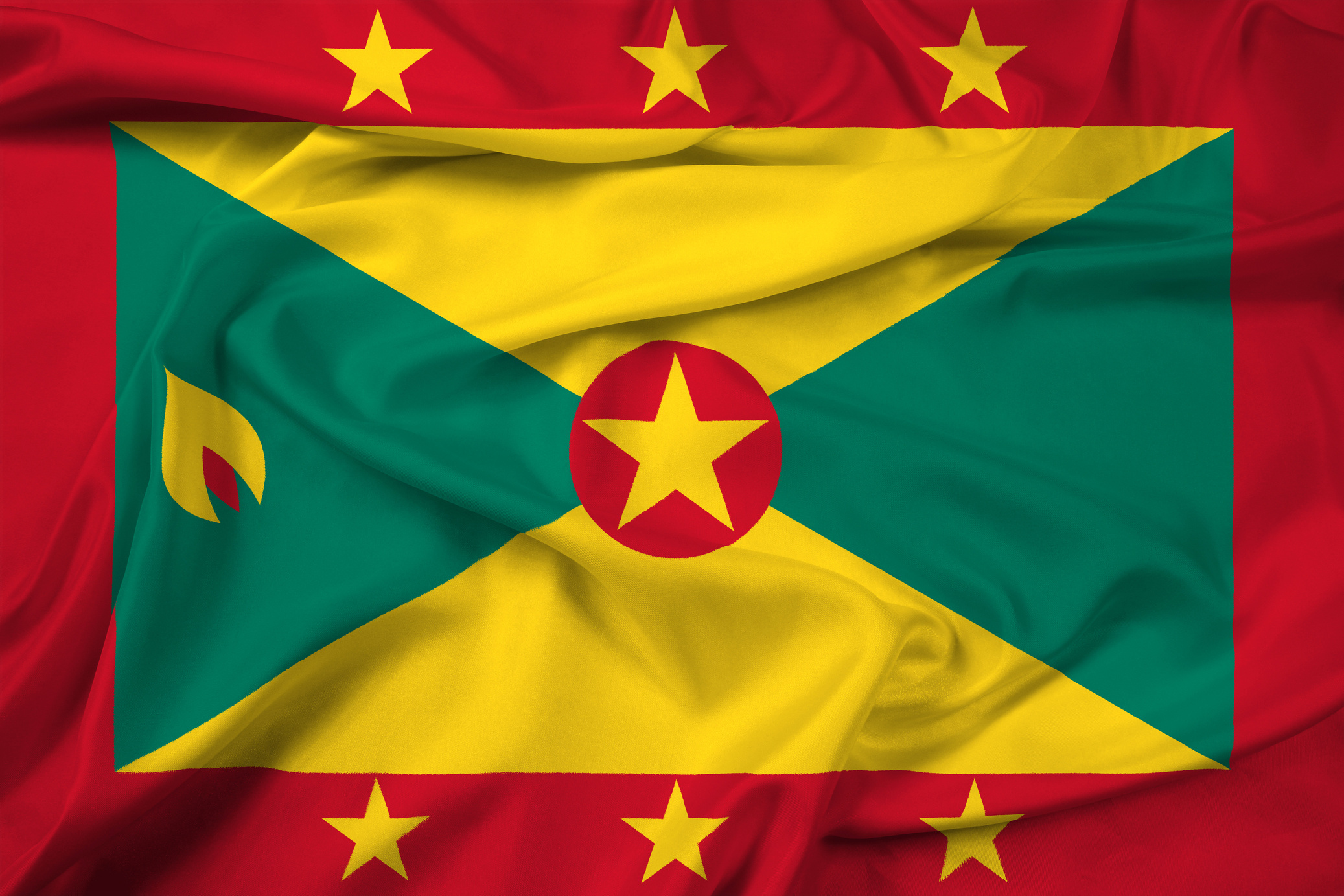 Waving Grenada Flag